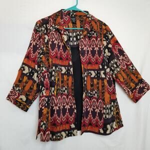George Women's Crinkle Blouse w/Attached Cami Multicolor 3/4 Sleeves Size 2X-VTG